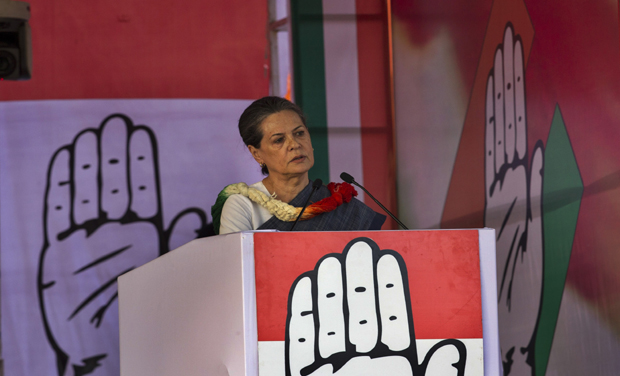 Congress party president Sonia Gandhi speaks at an election rally in New Delhi (Photo - AP) Congress party president Sonia Gandhi speaks at an election rally in New Delhi (Photo - AP)